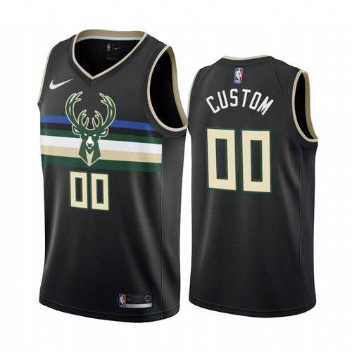 Men & Youth Customized Milwaukee Bucks Black 2019-20 Statement Edition Nike Jersey